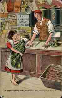 postcard Irish grocer 1909